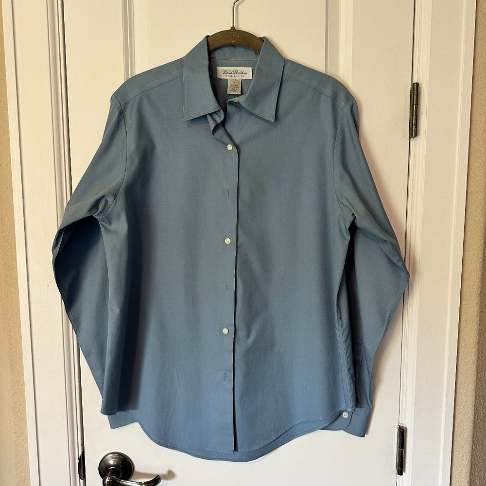 Women's Brooks Brothers Slate Blue Button Down boyfriend fit